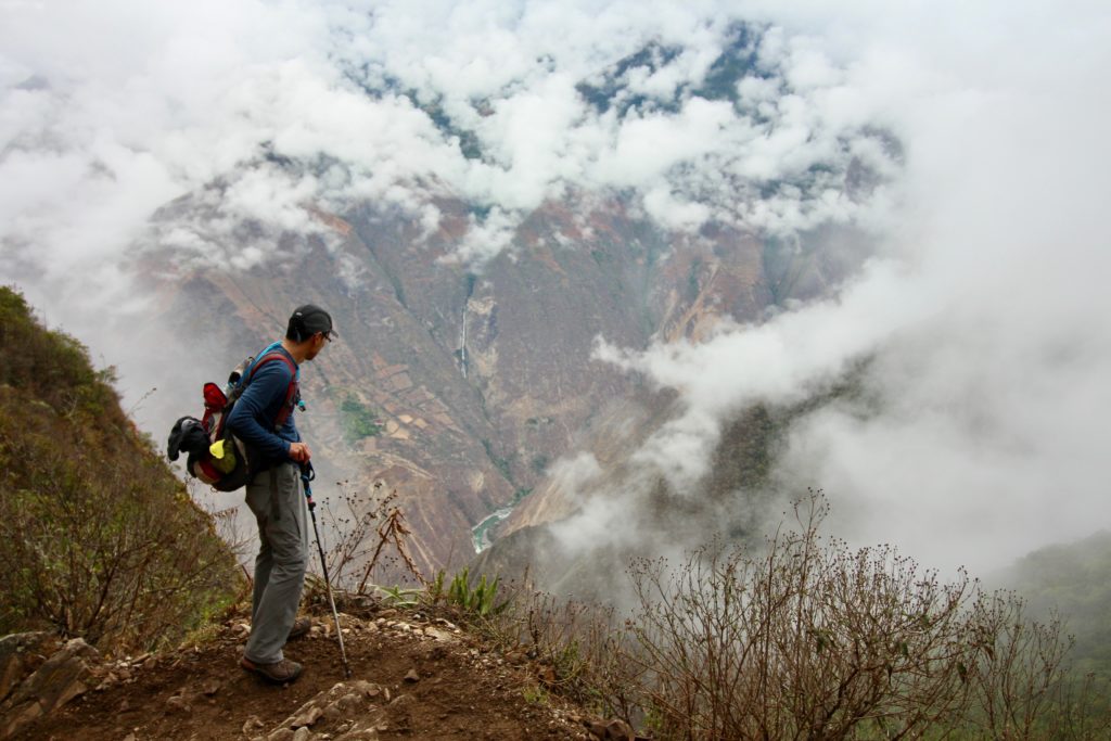 Wayne looking down into Apurimac Canyon