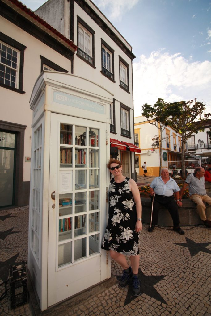 Library in phone booth, Ponta Delgado