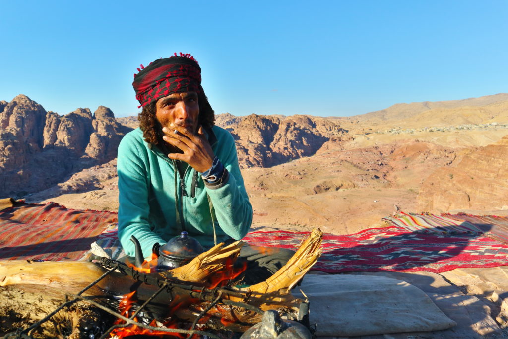 local Bedouin selling his tea and his lookout