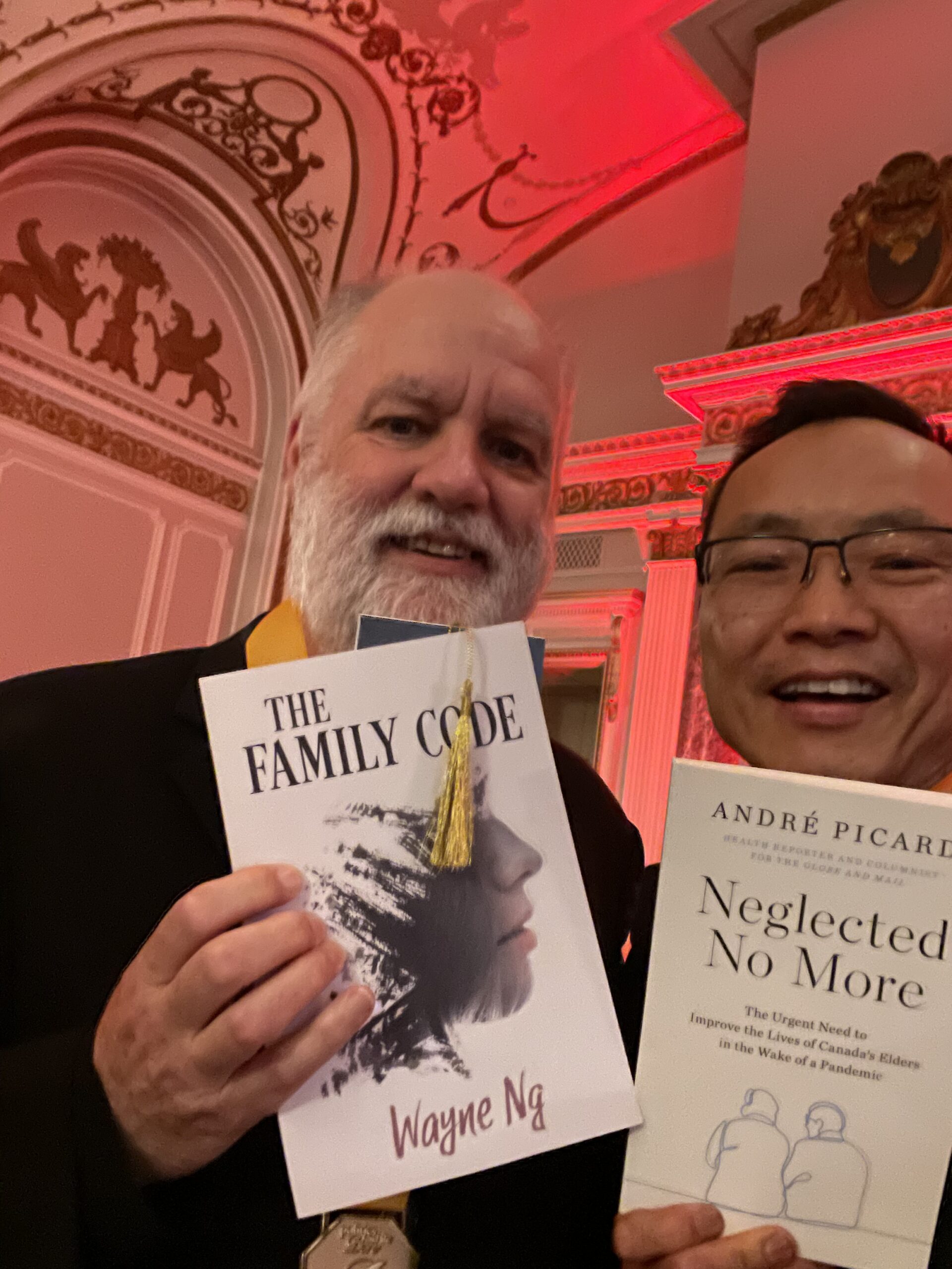 Wayne Ng and Andre Picard at the Writers Trust, Politics and the Pen Gala 2023