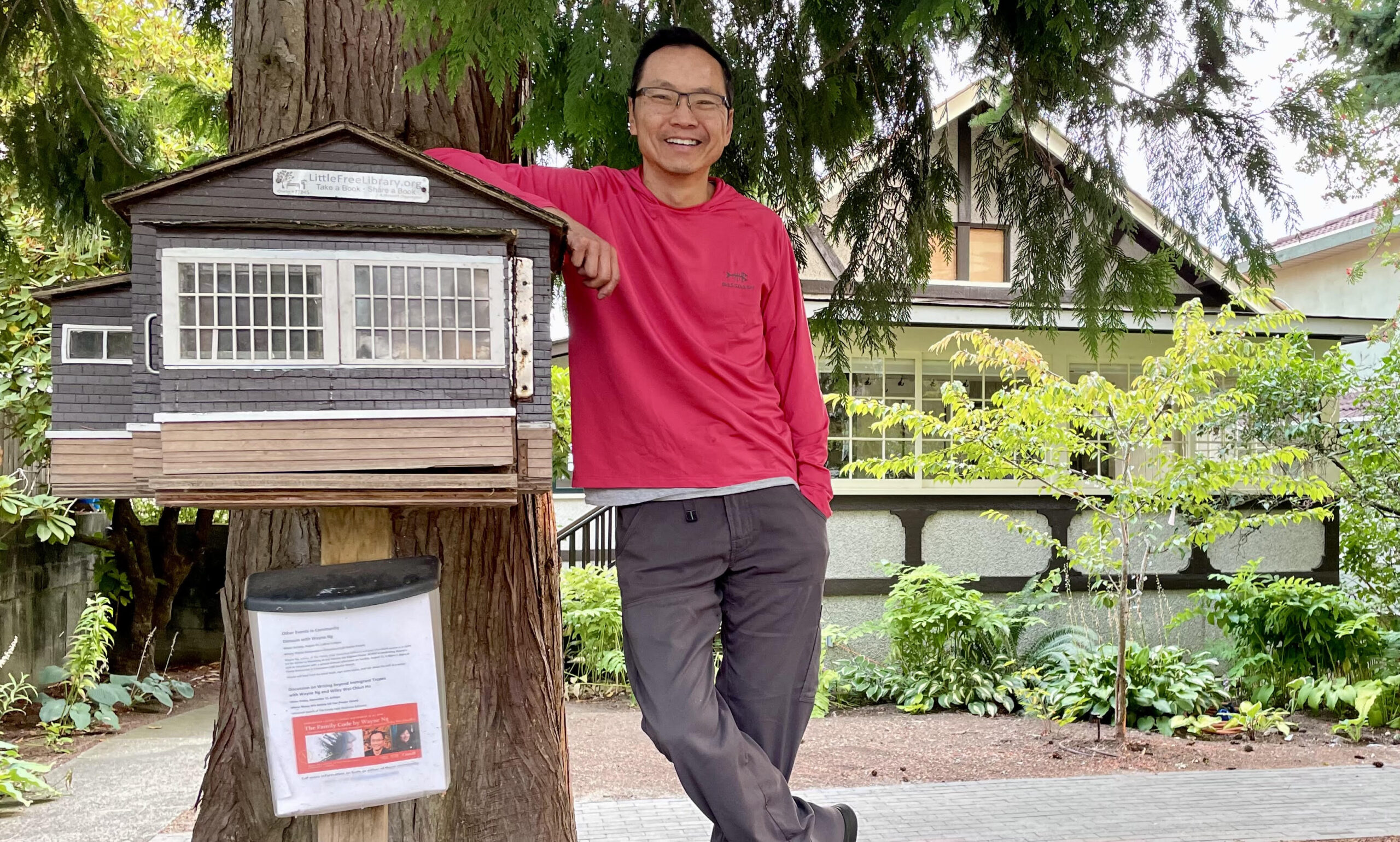 Wayne Ng standing in front of the Historic Joy Kogawa House