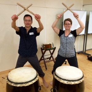 Wayne and Trish drumming