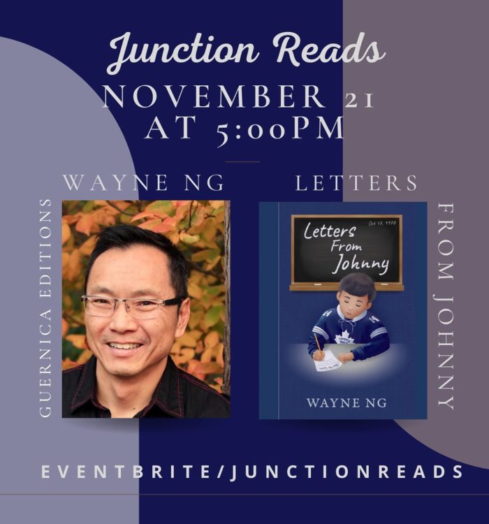 Event poster for Wayne Ng's reading and interview with Junction Reads Nov 21, 2021