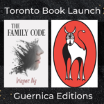 THE FAMILY CODE book cover and Guernica Editions Logo Toronto Book Launch