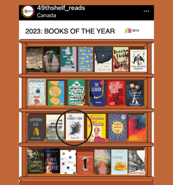 49thShelf's 2023 Best Fiction Books of the Year. 26 book covers including THE FAMILY CODE by Wayne Ng