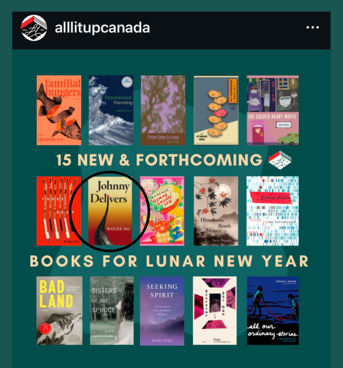 Johnny Delivers by Wayne Ng is featured in All Lit Up Canada’s roundup of new books by Asian Canadian authors for the Lunar New Year!